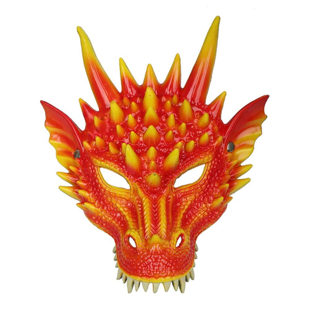 Himine Cosplay Mask Dragons Head Mask for Festival Party Halloween Black 