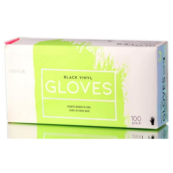 Colortrak Black Vinyl Gloves - Small