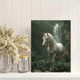 thumbnail image 2 of White Unicorn Waterfall Forest Canvas Print, Mystical Fantasy Nature Home Bedroom Wall Decor Art, 2 of 8