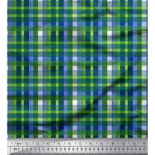 Soimoi Rayon Fabric Plaid Check Fabric Prints By Yard 42 Inch Wide