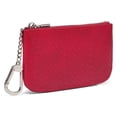 thumbnail image 3 of Daisy Rose Luxury Coin Purse Change Wallet Pouch - PU Vegan Leather Card Holder with Oversized Metal Keychain and Clasp - Red Python, 3 of 6