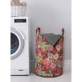 thumbnail image 3 of Abstract Laundry Bag, Floral Arrangement Vortex Shape Surreal Nature Scenes Rose Valentines Day Theme, Basket with Handles Drawstring Closure for Laundromats, 13" x 19", Multicolor, by Ambesonne, 3 of 4