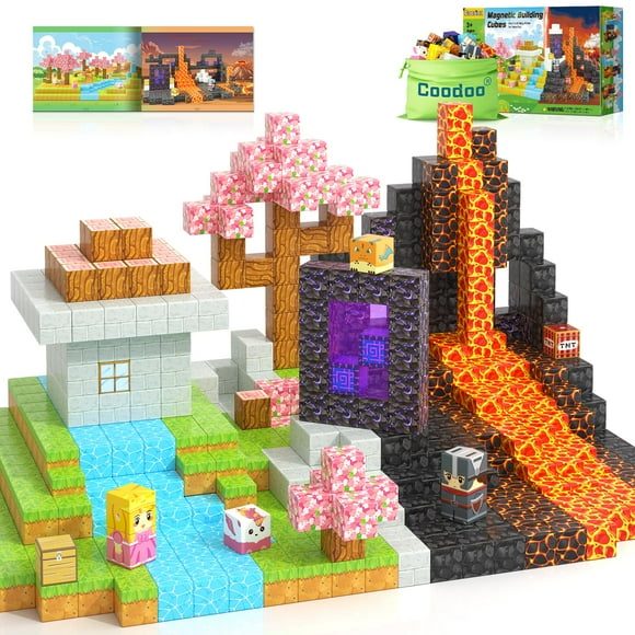 Bloques magnéticos Coodoo Build Mine Magnet World Magic, 84 unidades