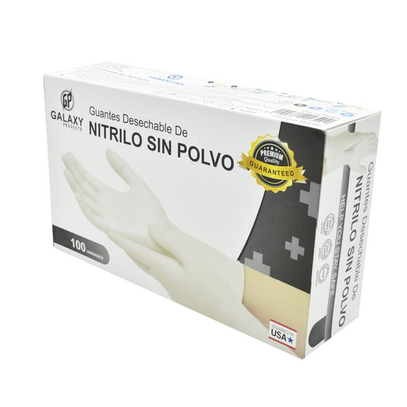 Guante de Nitrilo Blanco Mediano Galaxy Products Mediano