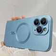 thumbnail image 3 of Magnetic case for iPhone 11 Pro Phone Case for Women, Matte Luxury Soft Metal Gloss Design with Camera Protective Film [Compatible with Magsafe] for iPhone 11 Pro 6.1"-Blue, 3 of 12