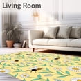 thumbnail image 2 of ODIKA 4'x6' Machine Washable Non-Slip Area Rug, Cottagecore Wild Animals and Daisy with Garden Foliage High Traffic Rug with Pad, Yellow, 681796, 2 of 8