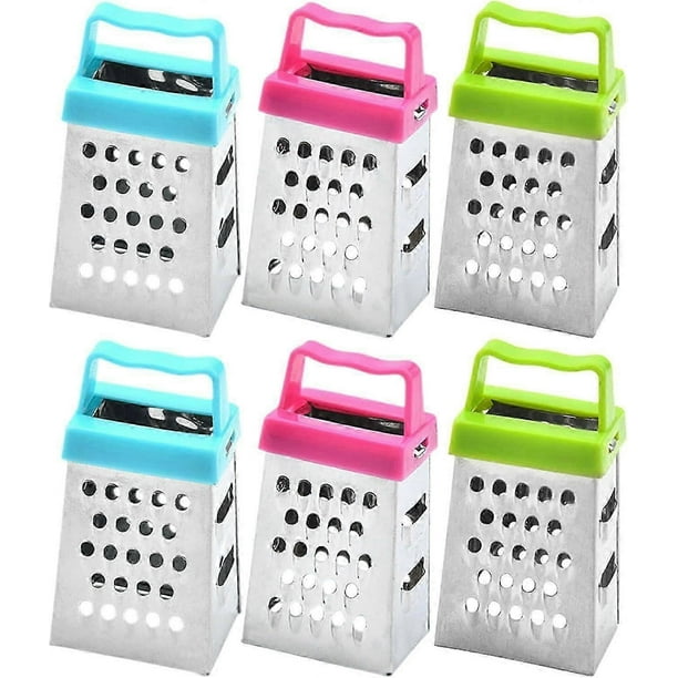 6pcs Mini Cheese Grater, Stainless Steel Small Box Graters Vegetable Grater Food