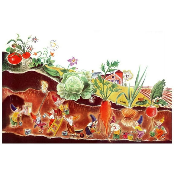 Marmont Hill Mh-Kidcur-31-C-36 24" X 36" "Garden" Giclee Art Print On Stretched Canvas By