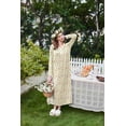 thumbnail image 3 of Ekouaer Cotton Nightgowns for Women Long Sleeve Nightgown Full Length Night Gown Soft Comfy Nightdress Button Sleep Shirts, 3 of 5