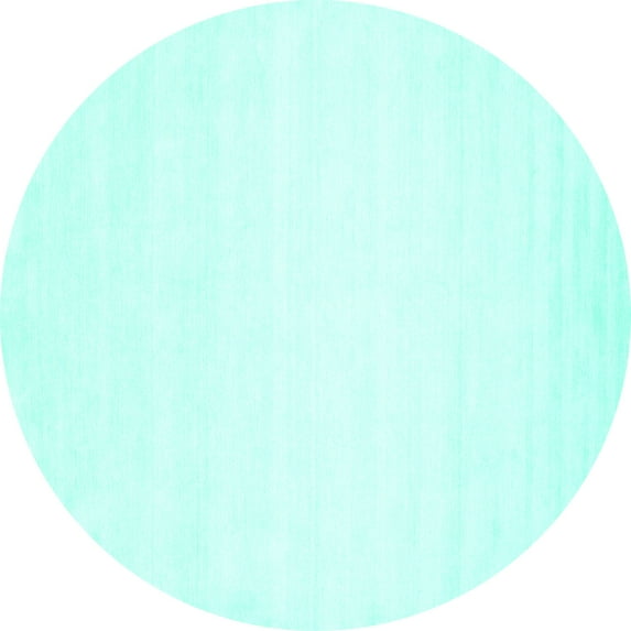 Ahgly Company Indoor Round Solid Turquoise Blue Modern Area Rugs, 6' Round