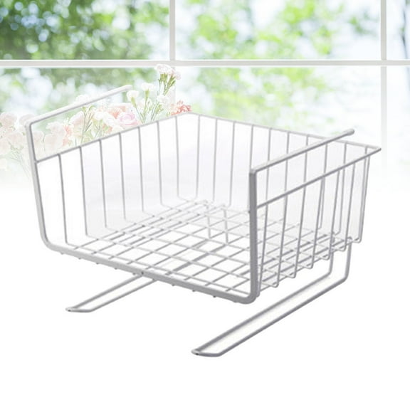 FRCOLOR White UShaped Under Cabinet Shelf for Kitchen Storage Made of Iron 12.5 Inches Wide