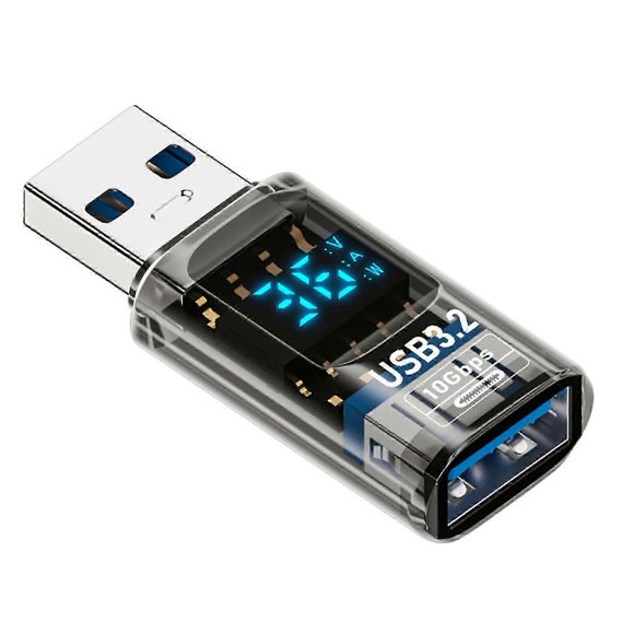 USB C Female to USB Male Adapter with Digital Display, USB 3.2 Converter Type A to Type C Charging Connector for iPhone, Galaxy, MacBook