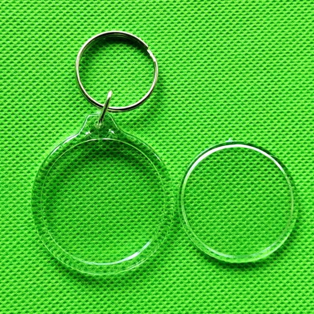 Llavero en blanco de acrílico octogonal con marco de fotos transparente PS y hebilla para colgar fotos