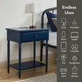 thumbnail image 5 of Leick Home Solid Wood Coastal Notions Nightstand with USB-C Fast Charging Station, Navy Blue, 5 of 23