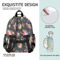 thumbnail image 5 of Pioneer Flower Floral Print Pattern Backpack for School, Cute School Bag with Adjustable Shoulder Straps and Padded Back, 15.25"x11.5"x5.25", 5 of 5