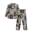 thumbnail image 2 of Kll Bright Insects Sleepwear Mens Flannel Pajamas,Long Cotton Pj Set, 2 of 9