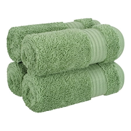 Cotton Paradise Washcloths For Bathroom 13 X 13 Inch 100% Turkish Cotton Towels Soft Absorbent Luxury Washcloths Small Hand Face Towels Sage Green Washcloths