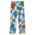 thumbnail image 4 of Fruit Floral Checkered Pattern Winter Female Pants Flannel High Waist Women Pants Lady Warm Straight Leg Plush Trousers, 4 of 7