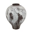 thumbnail image 1 of Jarrón Decorativo Gezy en Forma de Bulbo de 38 cm de Cerámica Marrón y Blanco, 1 of 6