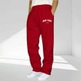 thumbnail image 2 of Moxiu Baggy Sweatpants Men Fleece Open Bottom Sweat Pants Straight Leg Joggers Drawstring Gym Athletic Pants with Pockets Red,XXXL, 2 of 6