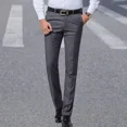 thumbnail image 5 of Pantalones de traje elásticos de negocios fluidos con cintura elástica para hombre, pantalones de verano ajustados y drapeados con cinturón para hombre, sastrería social elástica, 5 of 5