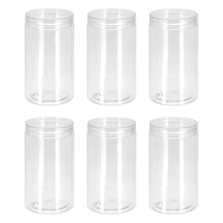 Uxcell 10oz/ 300ml Round Plastic Jars with White Screw Top Lid for Storage 10Pack