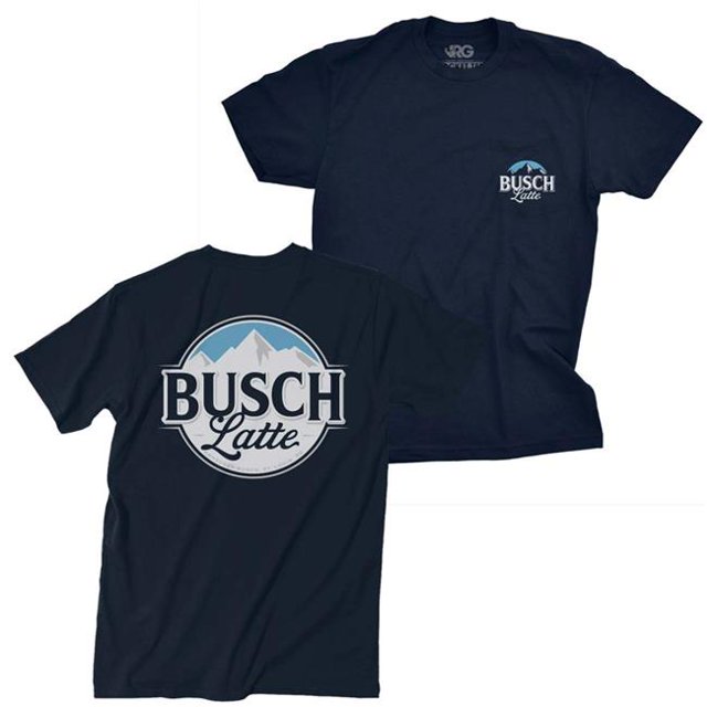 Busch Mens Latte Pocket T-Shirt, Navy Blue - 2XL