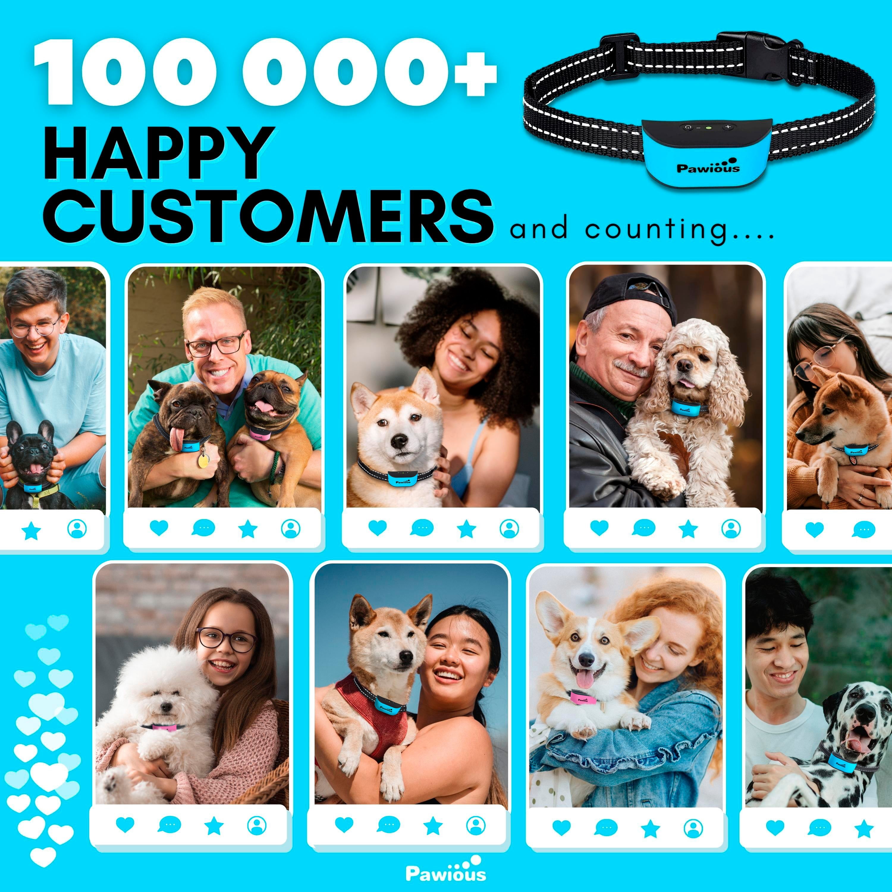 Pawious Small Dog Bark Collar - Humane Training, Rechargeable, Rainproof, Vibration - for Small and Medium Dogs