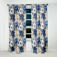 thumbnail image 2 of Designart "Renaissance Florals: Blue Victorian Elegance VII" Floral Blackout Curtain Single Panel, 2 of 4