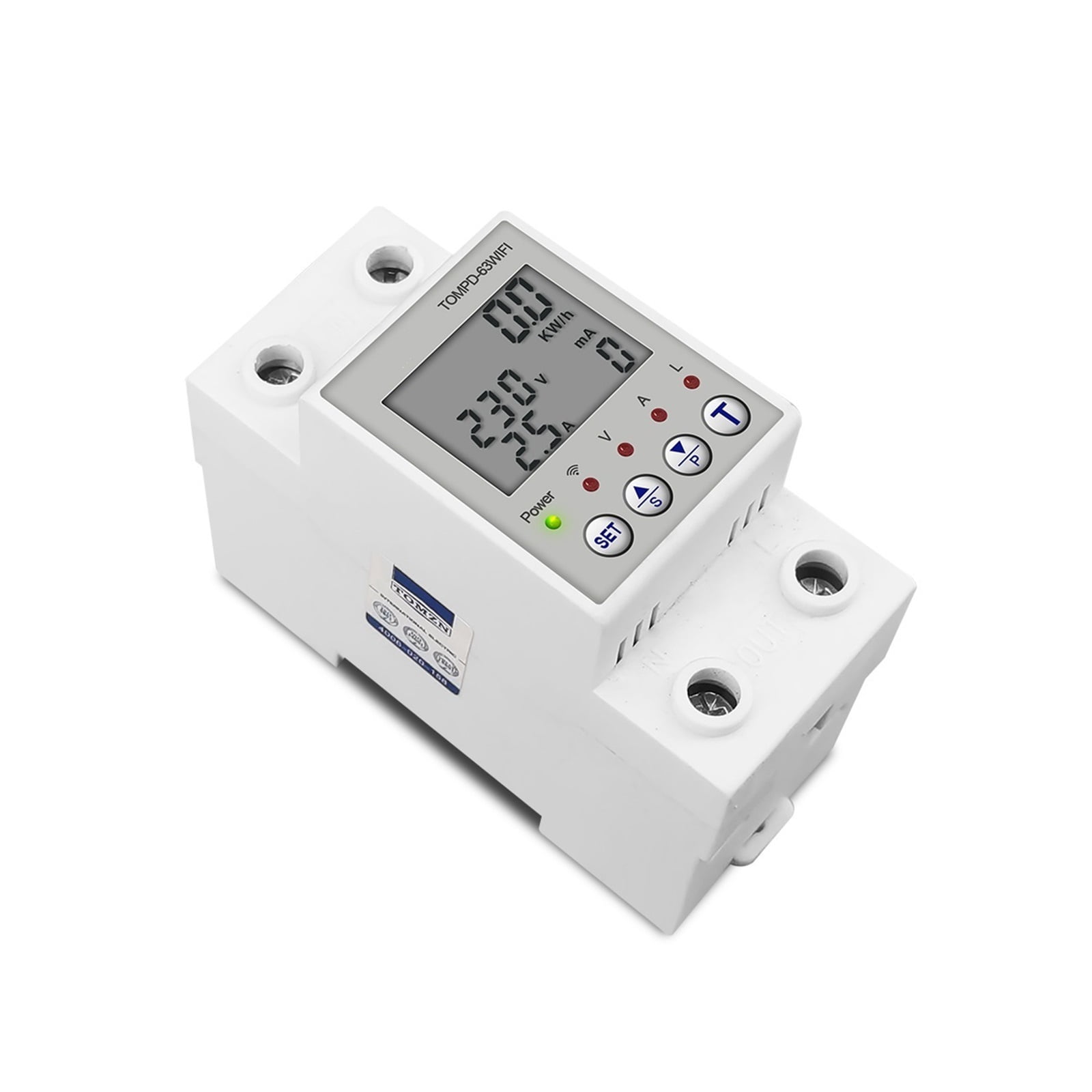 Multi-Functional Smart WiFi Circuit Breaker, with Current and Voltage Leakage Protection 63A