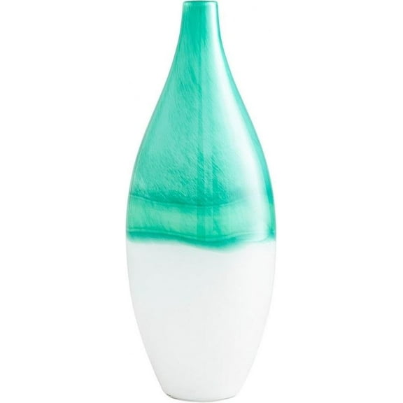 Cyan Design 09522 Extra Large Iced Marble Vase,Turquoise / White