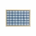 thumbnail image 1 of Navy Blue Wall Art with Frame, Oriental Pattern in Patchwork Horizontal Design Eastern, Printed Fabric Poster for Bathroom Living Room, 35" x 23", Pale Blue Dark Blue, by Ambesonne, 1 of 2