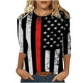 thumbnail image 1 of CHUANK Plus Hauts pour Femmes Chic Décontracté Col Rond Manches Courtes Chemises et Blouses pour Femmes T-Shirts à Imprimé Papillon du 4 Juillet pour Femmes Tunique Graphique Patriotique Tendance Haut d'Été Plage, 1 of 5