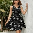 thumbnail image 3 of White Dog Paw Retro Style Women's Tank Dress V Neck Sleeveless Summer Sundress, 3 of 7