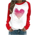 thumbnail image 3 of Horkkom Sweatshirt for Women Heart Print Valentines Day Sweaters Long Sleeve Crewneck Pullover Sweatshirts L, Gifts for Women, 3 of 6