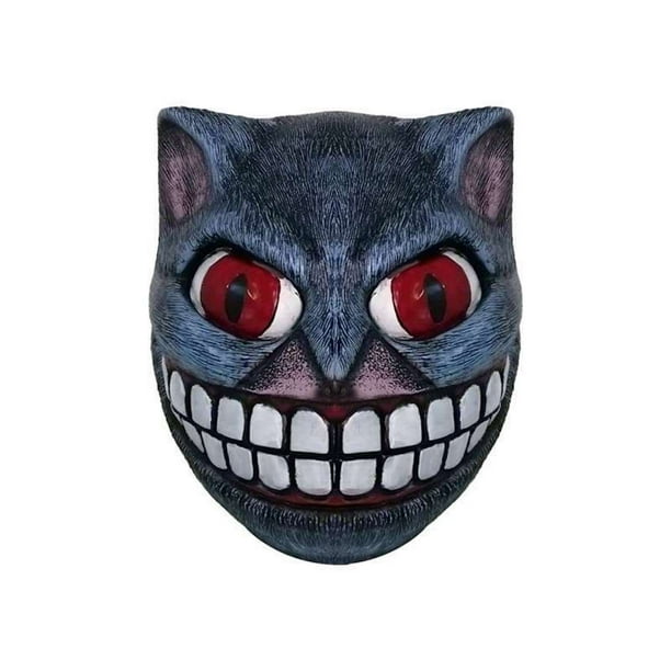 Máscara de látex para cosplay, gatos de Cheshires, Halloween, carnaval