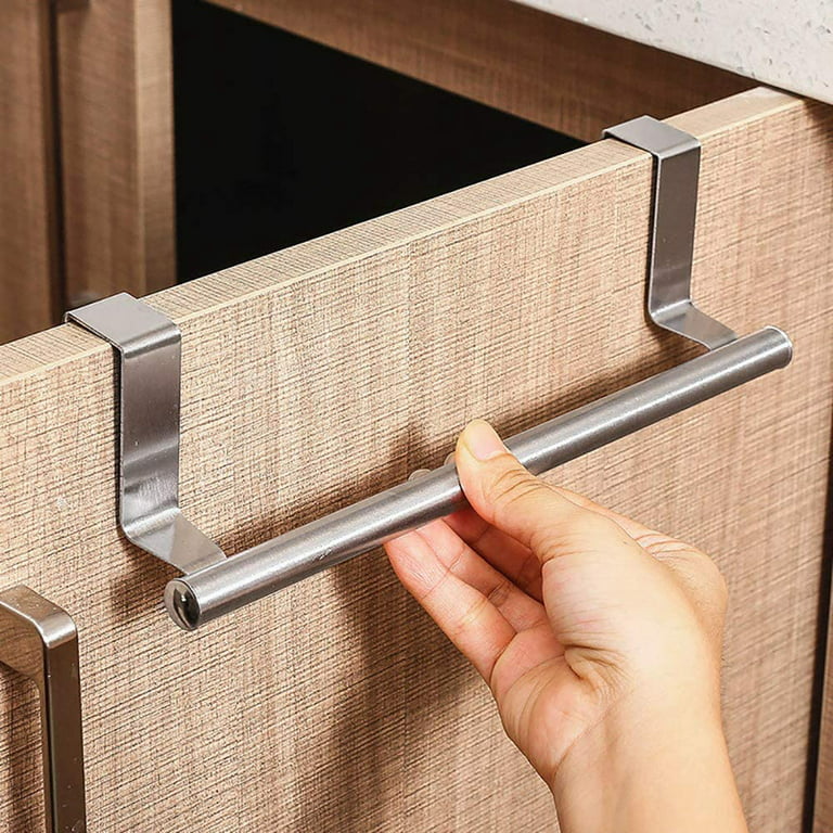 Over The Door Cabinet Kitchen Paper Towel Holder Hanging Organizer Shelves  Stainless Steel Single Layer