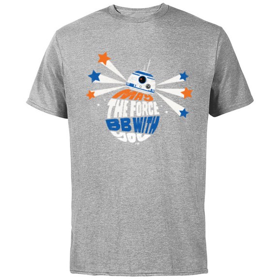 Star Wars BB8 May the Force BB With You - Short Sleeve Cotton T-Shirt for Adults - Customized-Athletic Heather