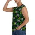 thumbnail image 3 of Gaeub Tropical Leaves1 Men's Sleeveless Muscle Shirts Workout Tank Tops, Odor Protection and Comfortable - 3X-Large, 3 of 8
