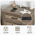 thumbnail image 4 of Hommpa Farmhouse 3 Drawers Nightstand with Charging Station, Rustic Wood Night Stand with Drawers for Bedroom, Vintage Bedside Table Small Dresser Chest of Drawers for Living Room, Light Ivory, 4 of 10