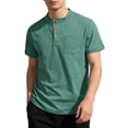 thumbnail image 4 of Henley Shirts for Men Crewneck Short Sleeve Button Down Shirt with Pocket Lightweight Casual Basic Blouses Going Out Tops 2026 Summer Beach Vacation Outfits, 4 of 8