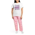 thumbnail image 4 of CafePress - The Real Boss Women's Light Pajamas - Women's Short Sleeve Print T-Shirt and Pants Light Cotton Pajama Set, 4 of 7