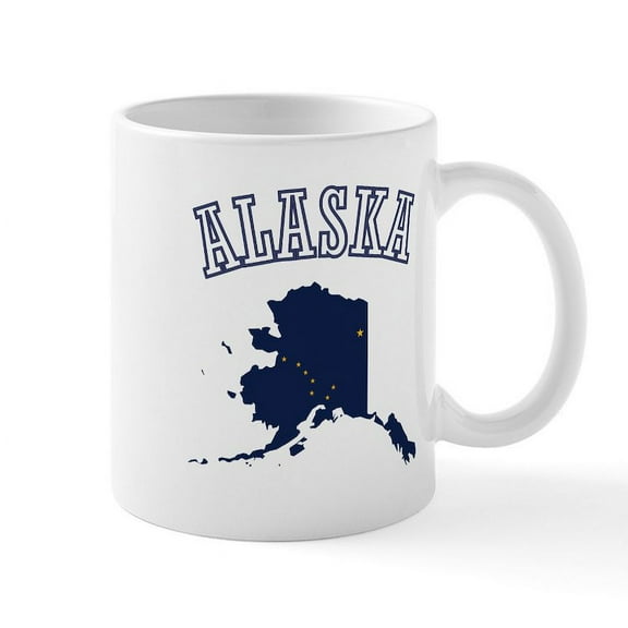 CafePress - Alaska Map Design Mug - 11 oz Ceramic Mug - Novelty Coffee Tea Cup