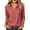 Hot Pink#71, variant on UVEASISHA Blouses for Women Collared V Neck 3/4 Sleeve Tops Loose Fit Pullover Shirts Casual Work Everyday Summer Wear Beige XXL