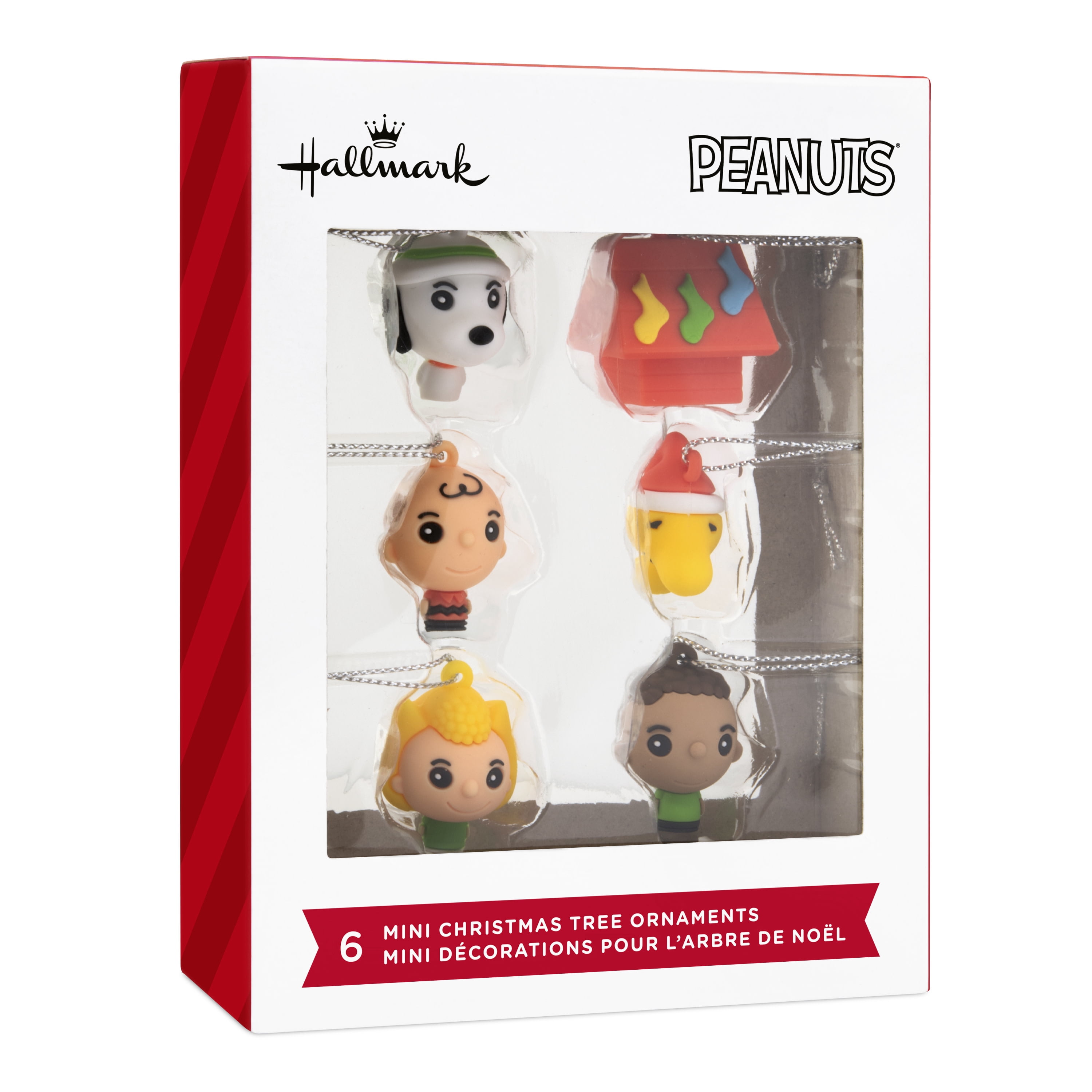 Hallmark Mini Christmas Ornaments (Peanuts, Shatterprf), Set of 6, 1 Count