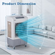 80W Evaporative Air Cooler, 2353CFM Portable Ice Cooling Fan w/Humidifier, Indoor Outdoor Evaporative Cooler with 7.9GAL Water Tank, 3 Speeds & 90°Swing, 4 Ice Packs