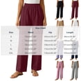 thumbnail image 4 of Thousandth Womens Pull On Wide Leg Pants Casual Crinkle Textured Loose Fit Lounge Trousers Trendy Beach Vacation Wear for Women, 4 of 7