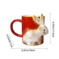 thumbnail image 2 of Easter Bunny Design Ceramic Coffee Mug, Handmade Stylish Tea Cup, Elegant Water Cup for Office and Home Kitchen Use, Perfect Festive Gift for Holiday Celebrations and Daily Beverage, Red, 2 of 6