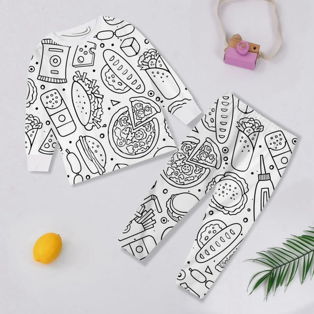 Ensemble de Pyjama à Colorier Peint à la Main DIY Interactif pour Enfants