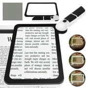Tcwhniev 5X Magnifying Glass with 48 Adjustable LED Light High Clarity Ergonomic Handheld Magnifier Seniors Reading Magnifier